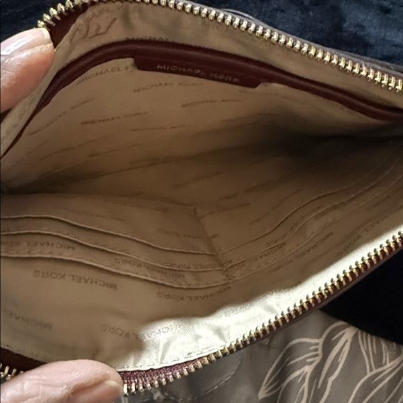 Michael Kors Medium Leather Oxblood Convertible Clutch Wristlet - Picture 9 of 11